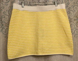 Future Collective Women's Yellow Crocheted Mini Skirt Alani Noelle Size Large - Picture 1 of 4