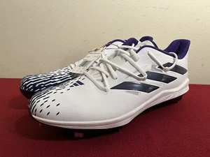 Adidas Adizero Afterburner 9 Baseball Cleats Purple White IG2318 Size 13.5 NEW - Picture 1 of 8