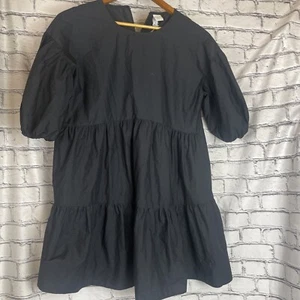 A New Day Dress NWT Women's Medium Puff Short Sleeve Maxi Black Western Ruffle - Picture 1 of 10