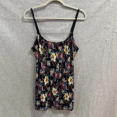Free People Intimately Mini Slip Dress Size Medium Floral Pleated Stretch Boho - Image 1 of 4