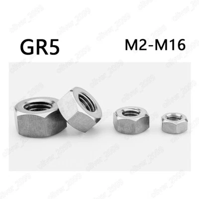 Titanium GR5 DIN934 Hexagon Nuts Hex Nuts M2 M2.5 M3 M4 M5 M6 M8 M10 M12 M16 - Image 1 of 4
