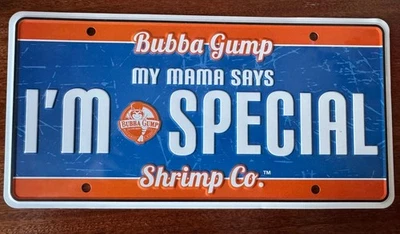 Bubba Gump Shrimp Co Tin Wall Sign – “I’m Special” US License Plate Style NEW - Image 1 of 4