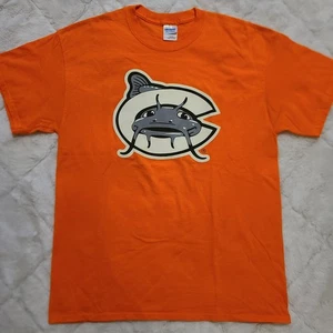 CAROLINA MUDCATS T-Shirt Mens Large Orange Gildan Tee Cotton Event Staff - Bild 1 von 11