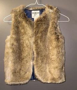 Oshkosh B’gosh faux fur vest girls’ size 7 - Picture 1 of 3