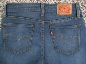 Levis 714 Straight Jeans Womens 27 Blue Low Rise Stretch Classic Denim 26x31 - Picture 1 of 14