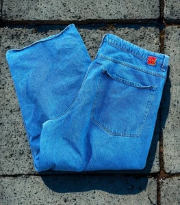 Empyre Blue Baggy Jeans Gr. 42x30 Wide Leg Loose Fit Skater Y2K bestickt - Bild 1 von 11