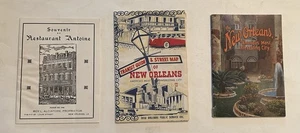c1930s-40s NEW ORLEANS TRANSIT GUIDE & ST MAP RESTAURANT ANTOINE, EC KROPP BKLTS - Bild 1 von 24