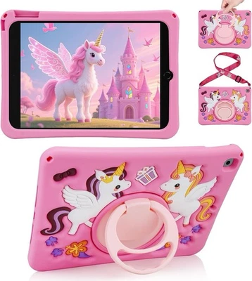 Funda para iPad Unicornio Niños para iPad 9º 8º 7º Gen 10.2 Soporte Silicona Antigolpes Foto 1 de 4