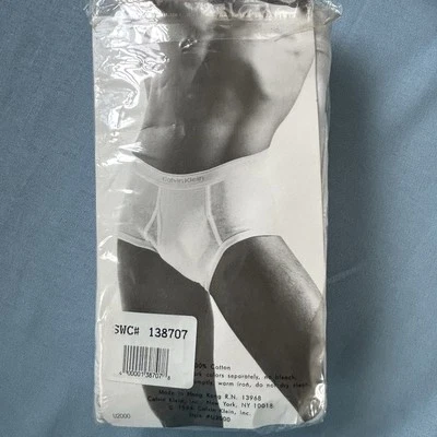 Juego de 3 calzoncillos de tiro completo tradicionales de algodón Calvin Klein 1994 de colección talla 40 blancos Foto 1 de 4