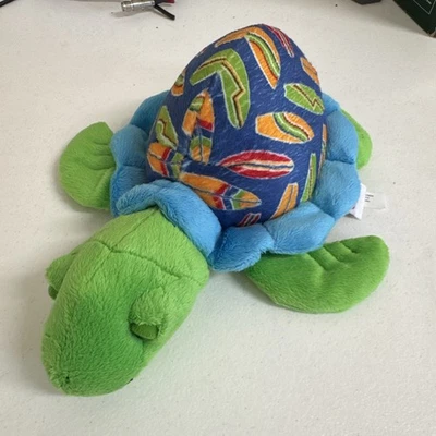 Webkinz Surfin Turtle Plush HM710 Ganz Green Blue Shell Surfboards No Code - Image 1 of 4