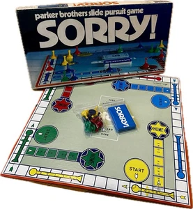Vintage Sorry 1972 klassisches Brettspiel von Parker Brothers - KOMPLETT mit EINLAGEN - Bild 1 von 22