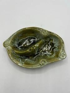 Vintage MCM Marcia Of Calif. Pottery Ashtray Turquoise Green Drip Glaze - Picture 1 of 7