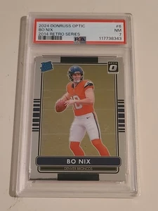 2024 Panini Donruss Optic - 2014 Retro Series Bo Nix #6 Rated Rookie RC PSA 7 - Picture 1 of 2