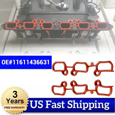 2x Juego de juntas de colector de admisión de motor para BMW Serie 3 5 E46 E60 E53 11611436631 Foto 1 de 4