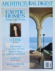 ARCHITECTURAL DIGEST MAGAZINE - AUGUST 2002 EXOTIC HOMES - CHER IN MALIBU - Picture 1 of 1