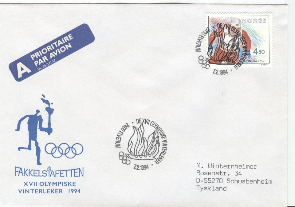 Norway Olympic Games Lillehammer 1994 Torchrelay Elverum 7.2.1994 - Image 1 of 1