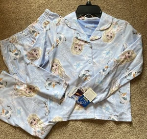 NWT Disney's Frozen Elsa/Olaf Button-Front Pajama Set Size 8 - Picture 1 of 5