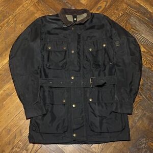 Vintage Belstaff Black Prince Jacket Black Italy Collared Motorcycle Small S
