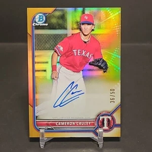 2022 CAMERON CAULEY 1° Bowman Cromo Auto Vero Oro Autografo 36/50 - Foto 1 di 2