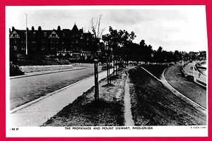 Vintage card. THE PROMENADE AND MOUNT STEWART, RHOS ON SEA, CONWY - Picture 1 of 1
