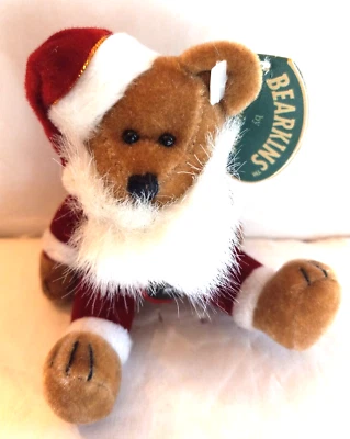 VINTAGE BEARINGTON COLLECTION BEARKINS SANTA 4 1/2 " TALL NEW WITH TAG - Image 1 of 3