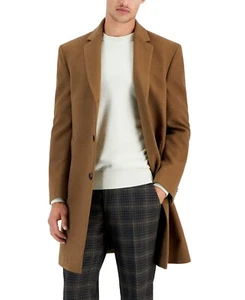 $395 Kenneth Cole men's Classic Fit  Overcoat Top Coat - size 40S - Dark Camel - Picture 1 of 6