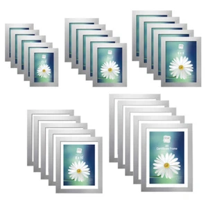 [Juego de 5] Marco de vidrio PLATEADO - 4x6"/5x7"/6x8"/8x10"/A4 marco de fotos certificado - Imagen 1 de 6