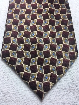 VAN HEUSEN CORBATA HOMBRE BORGOÑA CON ORO Y AZUL 4 X 59 NUEVA SIN ETIQUETAS Foto 1 de 4