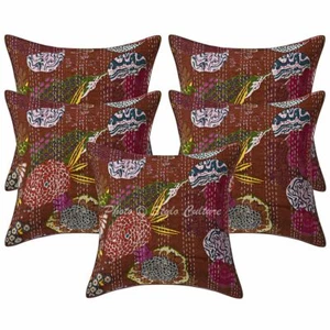 New Home Decor Indian Kantha 40 x 40 cm Pillow Cover Case Handwoven Cushion Room - Picture 1 of 5