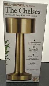 Bell + Howell Chelsea Deluxe Rechargeable Touch Lamp USB-C CORD INCLUDED GOLD - Picture 1 of 4