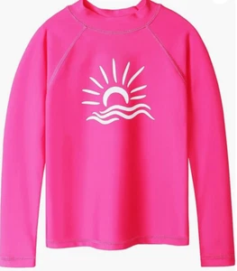 Mädchen Langarmshirts Rash Guard Rashie Sportshirt UPF 50+ rosa 9-10 Jahre - Bild 1 von 12
