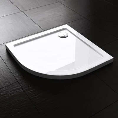 DUROVIN BATHROOMS Bathroom Shower Tray Acrylic Resin Slimline 40mm Quadrant White 800/900/1000mm