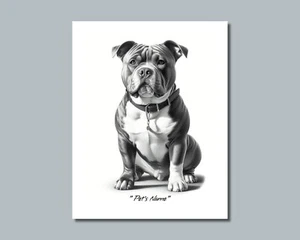Personalized PIT BULL BULLY Pet Print Photo DOG'S NAME Picture 8x10 11x14 (P8) - Picture 1 of 10
