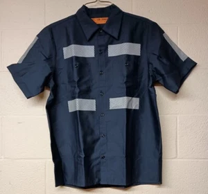 Official Workwear Work Shirt Short Sleeve Hi Vis Dark Gray Black Men's Large NEW - Picture 1 of 7
