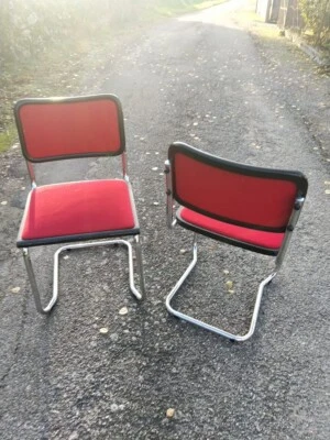 Chaises Marcel Breuer model de 1991 rouge  - Photo 1/4