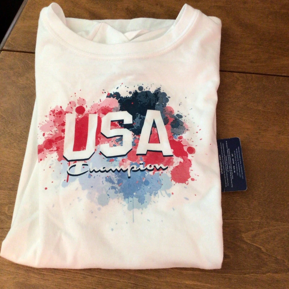 NWT Women's Champion USA Graphic Tee - White - S/P - Image 1 of 1