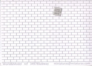 EMBOSSED BRICK White 34978Subway wallpaper dollhouse 1pc 1/12 scale - Picture 1 of 1