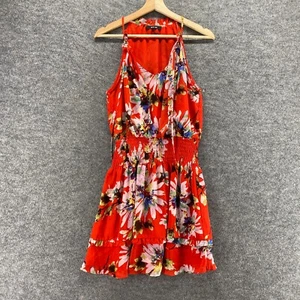 Miss Me Dress Women S Small Red Floral Sheath Midi V-Neck Lined Sleeveless - Picture 1 of 9