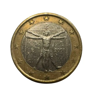 1 Euro Coin - Leonardo da Vinci Vitruvian Man 2008 R (Italy) - Picture 1 of 2