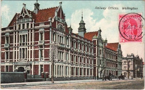 PC NEW ZEALAND, WELLINGTON, RAILWAY OFFICES, Vintage Postcard (b41538) - Imagen 1 de 2