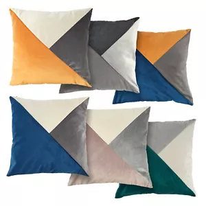 New Orleans Geometric Triangle Trio Suede Touch Cushion Covers / Filled Cushions - Picture 1 of 19