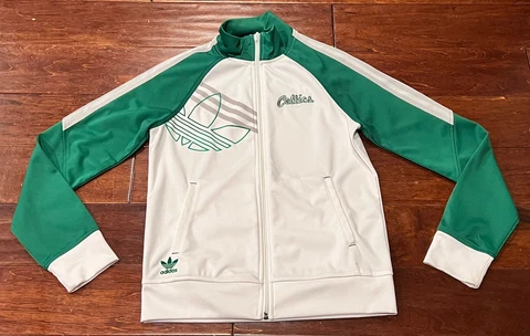 Adidas NBA Boston Celtics Adult Green Spell Out Script Big Logo Track Jacket S Cover