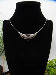 925 Silber Halskette Vintage mit Onyx ca. 41,0 cm Artnr. K.0995 - Bild 1 von 5