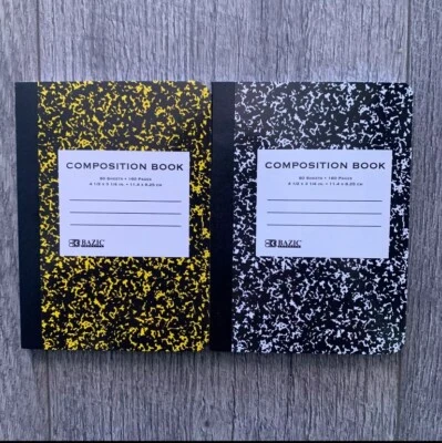 2 Mini Pocket Size Composition Notebook Yellow & Black 80 Sheets,4 1/2" X 3 1/4" - Image 1 of 2