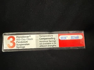 400 Day - Anniversary Clock .0024 Pendulum Suspension Spring Wire 3pc Horolovar - Picture 1 of 2