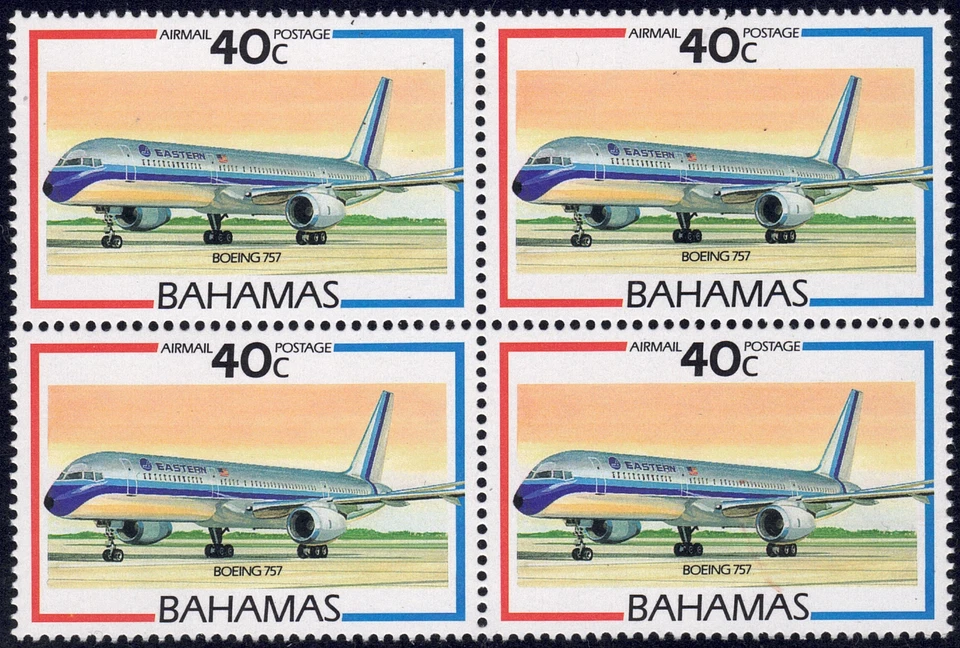 1987 Bahamas SC# C6 - Aircraft - Eastern Boeing - Block of 4 - M-NH  - Image 1 of 1