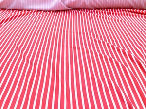 Bullet Printed Liverpool Textured Fabric Stretch Raspberry White Sm Stripe O50 - Picture 1 of 1