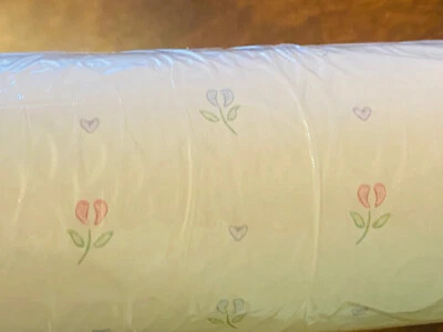 Papel Pintado Waverly Vintage Rosa Azul Corazones Florales 553581 MCM Retro Sellado Nuevo de Lote Antiguo  Foto 1 de 4