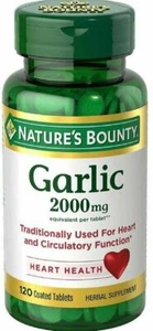 Nature's Bounty Garlic 2000 mg Herbal Supplement Heart Health 120 ct Pack of 24 - Picture 1 of 2