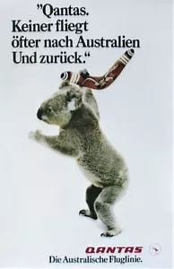 Original Vintage Poster KOALA BEAR AUSTRALIA QANTAS um 1980 - Bild 1 von 1